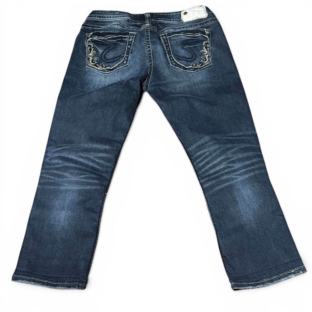 Silver Jeans Suki Cropped Jeans Women's W29 Dark Wash - Picture 3 of 7